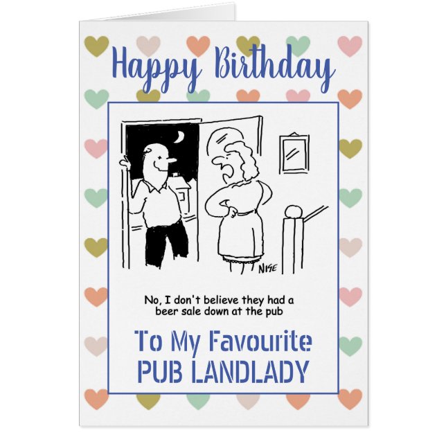 Happy Birthday Pub Landlady (Front)