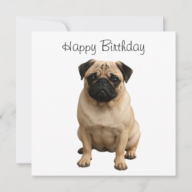 happy birthday pug card  (Front)