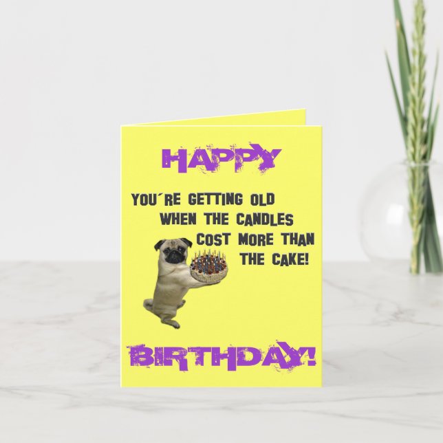 Happy Birthday Pug Card (Front)