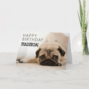 Happy Birthday Pug Card