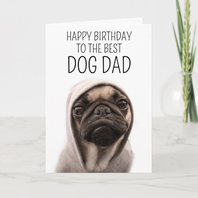 Happy Birthday | Pug In A Hoodie Card (Front)