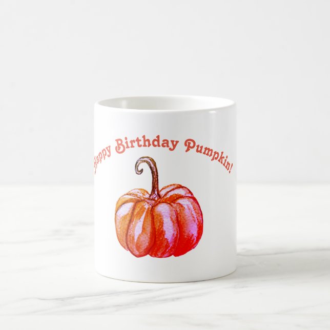 Happy Birthday Pumpkin Custom  Mug (Center)