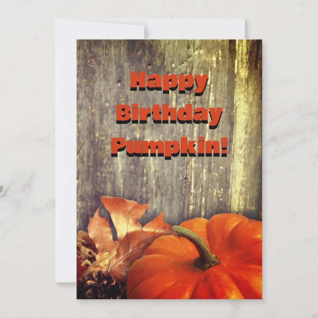 Happy Birthday Pumpkin Invitation (Front)