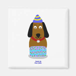 Happy Birthday Pup 2 Inch Square Magnet