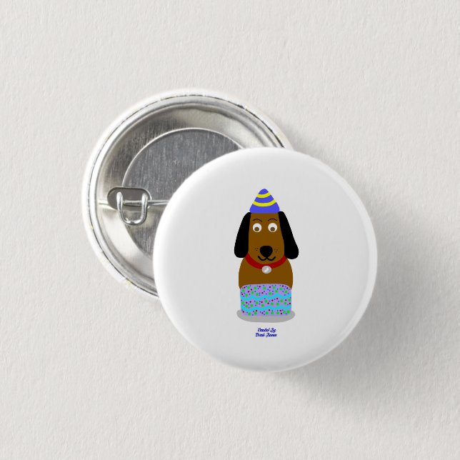 Happy Birthday Pup Button (Front & Back)