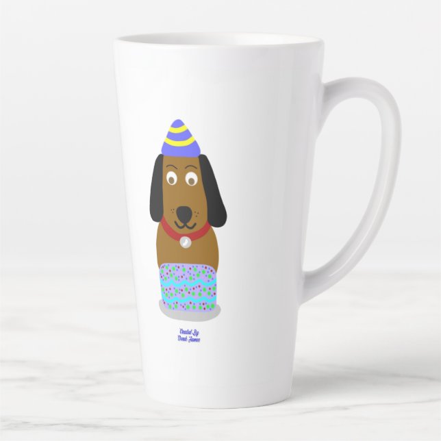 Happy Birthday Pup Large Latte Mug (Right)