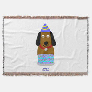 Happy Birthday Pup Throw Blanket