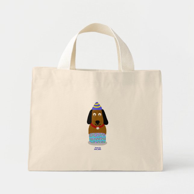 Happy Birthday Pup Tiny Tote Bag (Front)