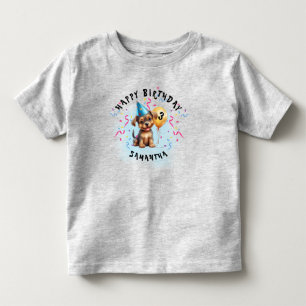 Happy Birthday Puppy Confetti Party Toddler T-Shirt