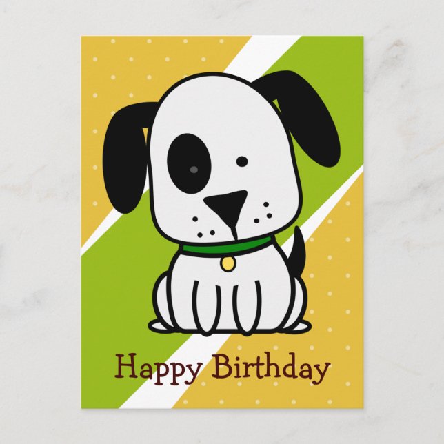 Happy Birthday Puppy Dog Holiday Postcard (Front)