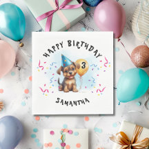 Happy Birthday Puppy Party Birthday Paper