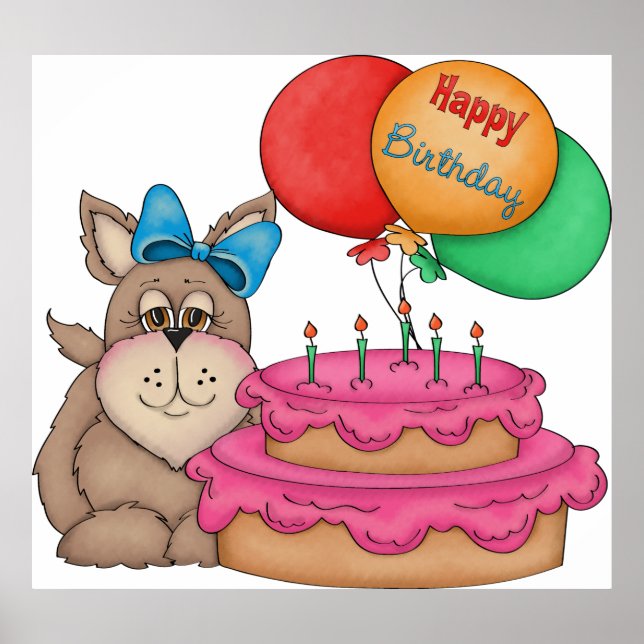 Happy Birthday Puppy Poster (Front)