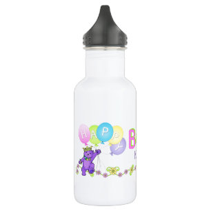 Happy Birthday Purple Bears and Ballloons 532 Ml Water Bottle