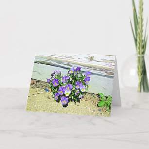 Happy Birthday Purple Flowers Stairs  Card
