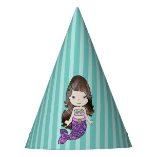 Happy Birthday Purple Mermaid Birthday Hat