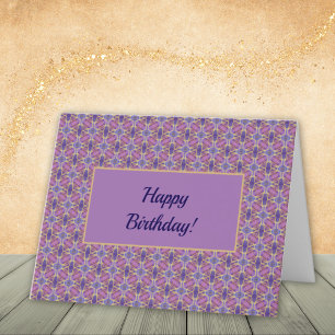 Happy Birthday Purple Pattern Card