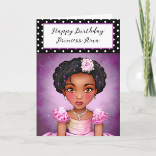 Happy Birthday   Purple Princess Personalised Card