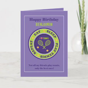 Happy Birthday, purple 🎾Tennis Birthday 🎉 Card
