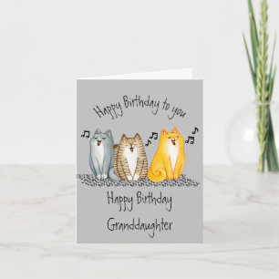Happy Birthday Purrrfect Granddaughter Cute Cats Card