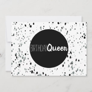 Happy Birthday Queen Black and White Marble Card