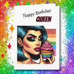 Happy Birthday Queen | LGBTQIA Trans Woman Card<br><div class="desc">A birthday card for a trans woman friend.  Happy Birthday Queen! Today we celebrate all that is you. Inside card is two champagne glasses clinking being held by hands with rainbow nails.</div>