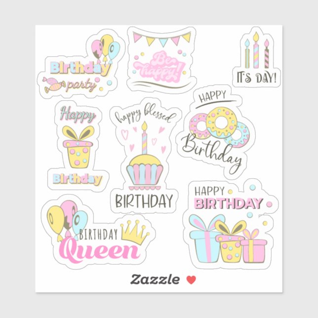 Happy Birthday Queen Sticker sheet (Sheet)