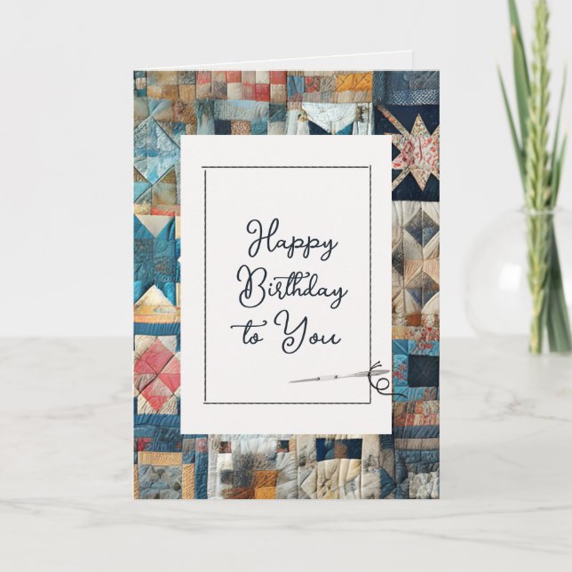 Happy Birthday Quilt Pattern with Needle Card (Front)