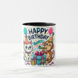 Happy Birthday Quirky Animal Party Mug
