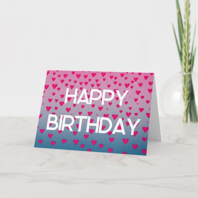 Happy Birthday Quote Cute Pink Stars Design Holida Holiday Card (Front)
