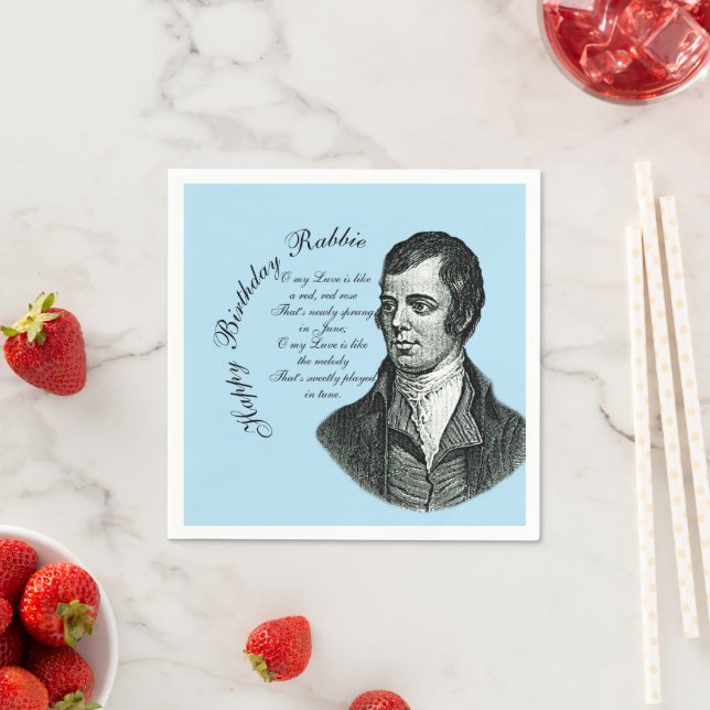 Happy Birthday Rabbie - Robert Burns Small Napkin (Insitu)