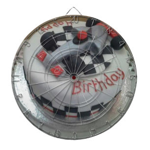 happy birthday racing car dartboard