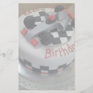happy birthday racing car stationery