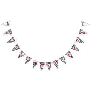 Happy Birthday Racing Chequered Flag Bunting