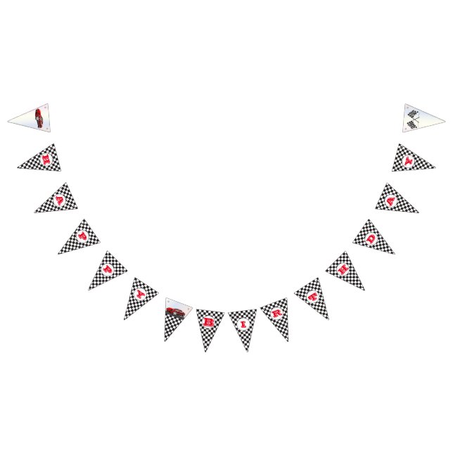 Happy Birthday Racing Chequered Flag Bunting (All)