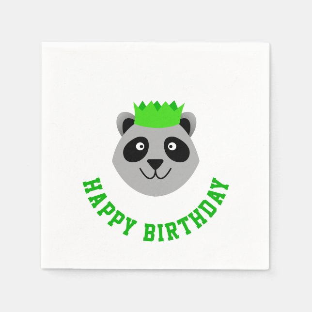 Happy Birthday Racoon Napkin (Front)