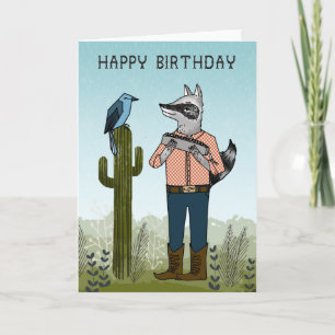 Happy Birthday - Racoon playing Harmonica Card