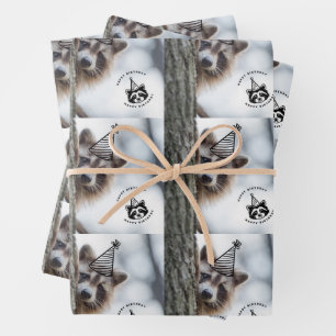Happy Birthday Racoon Wrapping Paper Sheets🦝🎁 