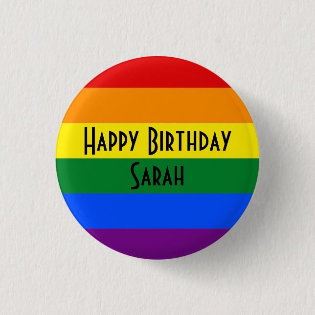 Happy Birthday rainbow badge template  (Front)