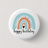 Happy Birthday Rainbow Blue Peach
