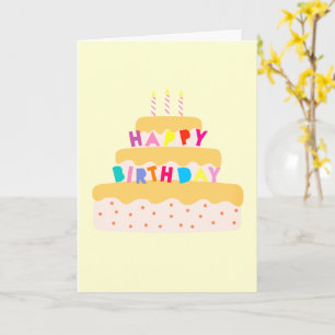 Happy Birthday Rainbow Cake  Card