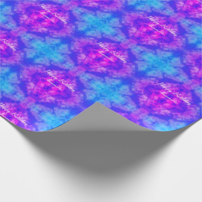 Happy Birthday Rainbow Clouds Wrapping Paper (Corner)