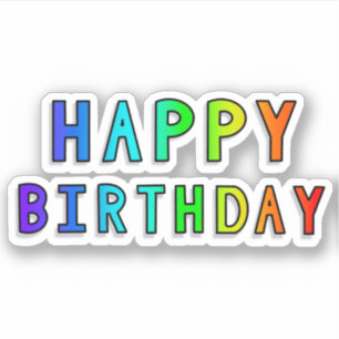 Happy Birthday Rainbow Gradient