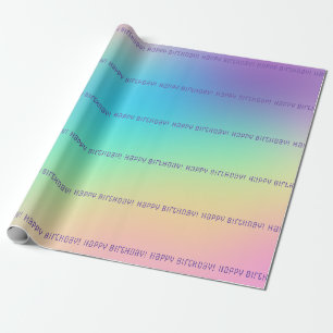 Happy Birthday! Rainbow Gradient Wrapping Paper