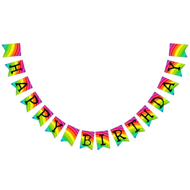 Happy Birthday Rainbow Unicorn Multicolor Banner (All)
