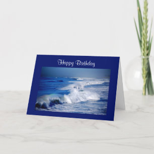 Happy Birthday Rainbows Over Ocean Waves Card