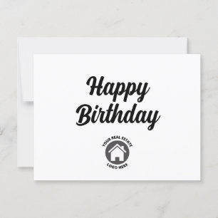 Happy Birthday Real Estate Logo  Postcard