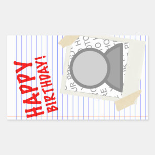 happy birthday rectangular sticker