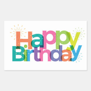 Happy Birthday Rectangular Sticker