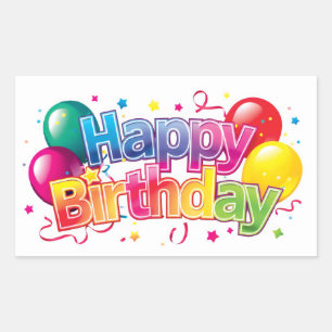 Happy Birthday Rectangular Sticker