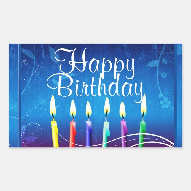 Happy Birthday  Rectangular Sticker (Happy Birthday Rectangular Sticker!)
